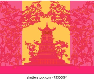 Vector illustration of abstract styled Decorative Traditional Japanese background