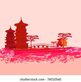 Vector illustration of abstract styled Decorative Traditional Japanese background