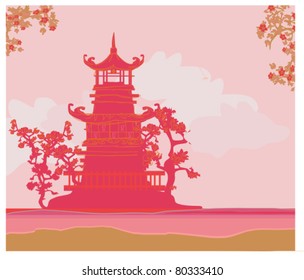 Vector illustration of abstract styled Decorative Traditional Japanese background