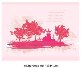 Vector illustration of abstract styled Decorative Traditional Japanese background