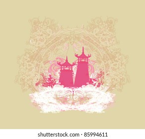 Vector illustration of abstract styled Decorative Traditional Japanese background