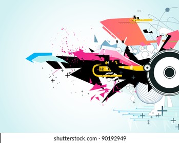 Vector illustration of abstract styled Decorative urban background
