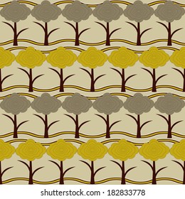  vector illustration with abstract stylized trees 