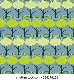  vector illustration with abstract stylized trees 