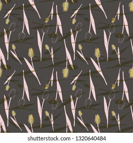 Vector illustration of abstract, stylized tulips in multiple layers. Perfect for scrapbooking, wallpaper, fashion design, notebook cover projects.