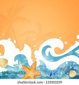 Vector Illustration of an Abstract Summer Background