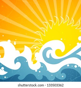 Vector Illustration of an Abstract Summer Background