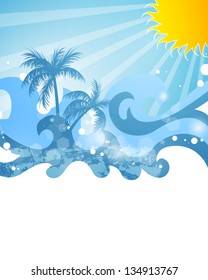 Vector Illustration of an Abstract Summer Background