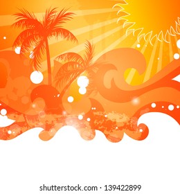 Vector Illustration of an Abstract Summer Background