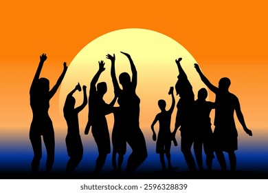 Vector illustration abstract summer beach party