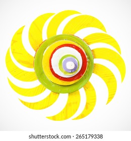 Vector Illustration of an Abstract Summer Sun
