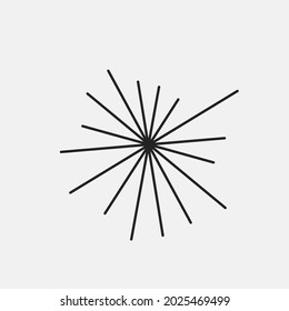 Vector illustration of abstract sun brush with white background. In line art style. 