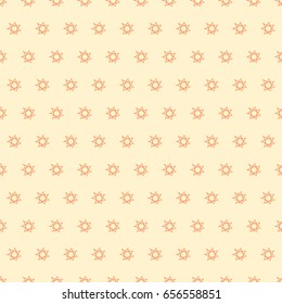 Vector illustration of abstract sun hand draw seamless pattern on yellow background