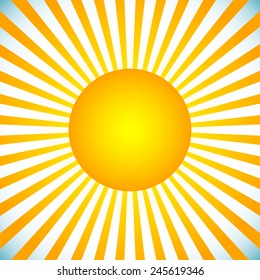 Vector illustration of an abstract sun with radiating lines. Eps 10 file