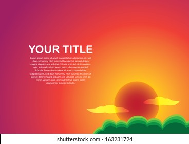 Vector illustration of an abstract sunrise background.