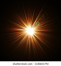 Vector illustration of an abstract sunrise. Know as beams, rays, radiating lines or starburst, sunburst background