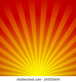 Vector illustration of an abstract sunrise. Know as beams, rays, radiating lines or starburst, sunburst background