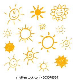 Vector Illustration of Abstract Suns