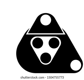 Vector illustration of an abstract symbol of geometric shapes in black and white for use as a logo or emblem of a trademark or website