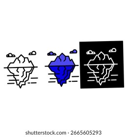 vector illustration of an illustration of an abstract symbol, iceberg, 