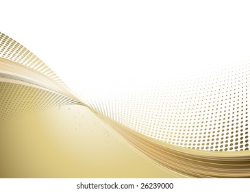 Vector Illustration of abstract techno background made of dots and curved lines. Great for backgrounds or layering over other images