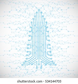 Vector illustration abstract technology Christmas tree