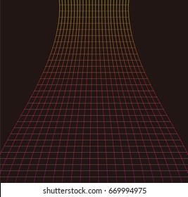 Vector illustration of abstract technology. Grid wave.