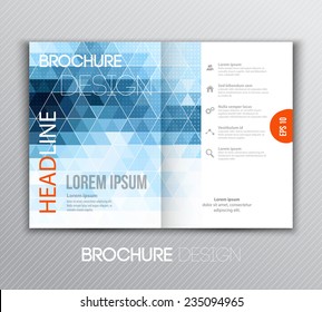 Vector illustration Abstract template brochure design with blue  geometric background