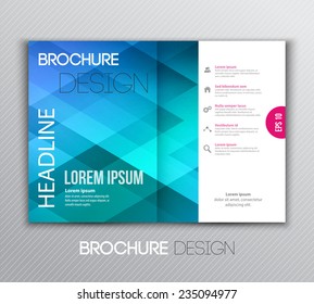Vector illustration Abstract template brochure design with blue  geometric background