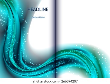 Vector illustration Abstract template brochure design with blue geometric background