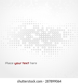 Vector illustration Abstract template brochure design with square mosaic background. Gray halftone