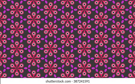 vector illustration of abstract texture of geometric shapes of elements in the form of flowers on a dark background