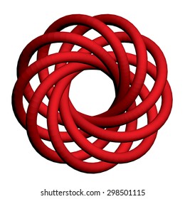 Vector illustration of abstract torus with a plurality of nodes. Isolated. 3D. EPS 8.