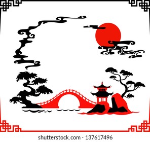 Vector illustration of Abstract Traditional Japanese Background