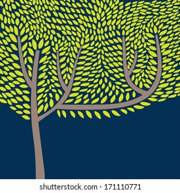 Vector illustration with abstract tree