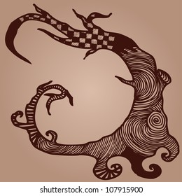 Vector illustration, abstract tree, card concept.