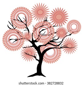 vector illustration of an abstract tree isolated on white background