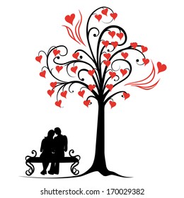 vector illustration abstract tree of love - eps10