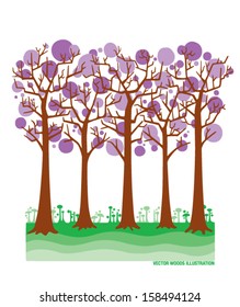 Vector illustration - abstract trees