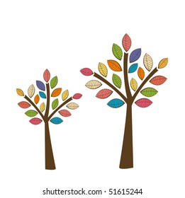 Vector illustration of abstract trees.
