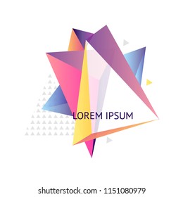 Vector illustration. Abstract triangle frame. Geometric figures, crystal. Template for text