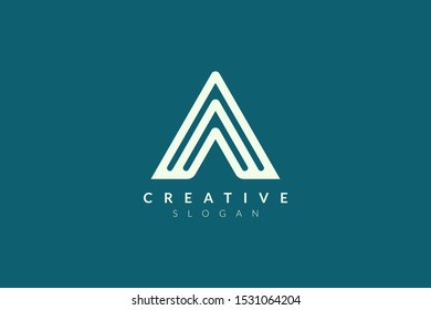 Vector illustration of abstract triangle shape design. Minimalist and simple logo, flat style, modern icon and symbol
