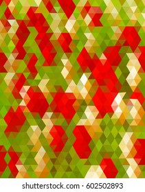 Vector illustration. Abstract tulips field. Red and white blossom. Nice garden.
