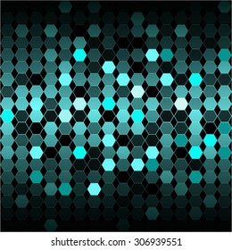 Vector illustration of Abstract turquoise color on a black background.