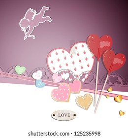 Vector Illustration of an Abstract Valentines Background