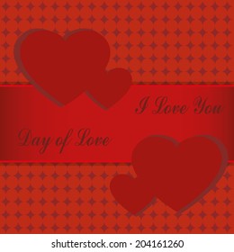 Vector illustration abstract  Valentines day Background red