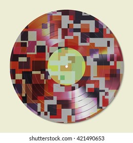Vector illustration of abstract vinyl record.