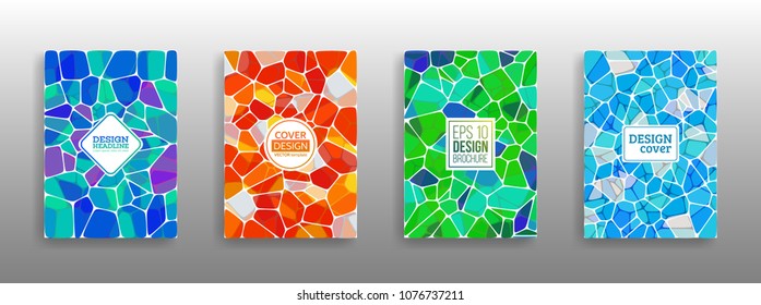 Vector Illustration of abstract vitrage background. Decorative stained glass pattern for design poster, cover, flyer and brochure.