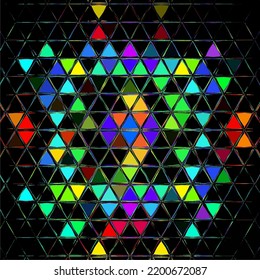 Ilustración vectorial del fondo de la vitrina abstracta. Patrón decorativo de vidrio manchado para póster de diseño, cubierta, volante y folleto.
