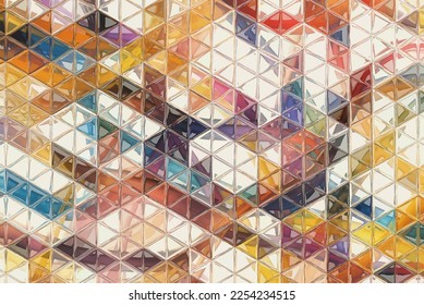 Ilustración vectorial del fondo de la vitrina abstracta. Patrón decorativo de vidrio manchado para póster de diseño, cubierta, volante y folleto.
